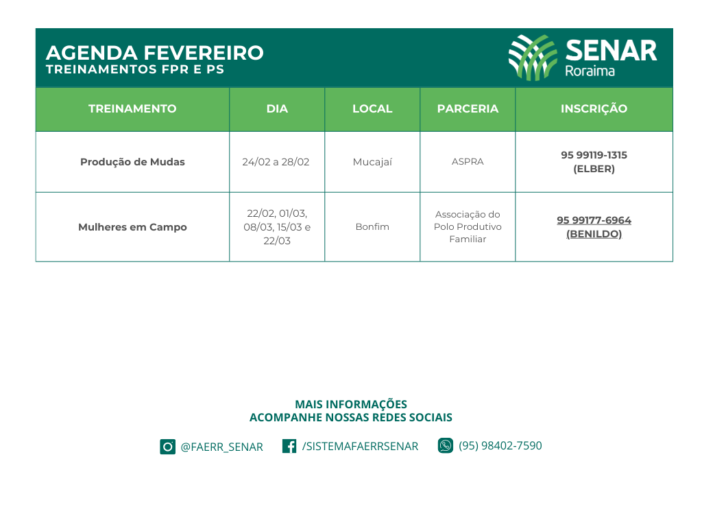 AGENDA SENAR FEV 1